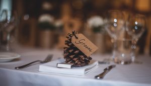 wedding venue table setting groom