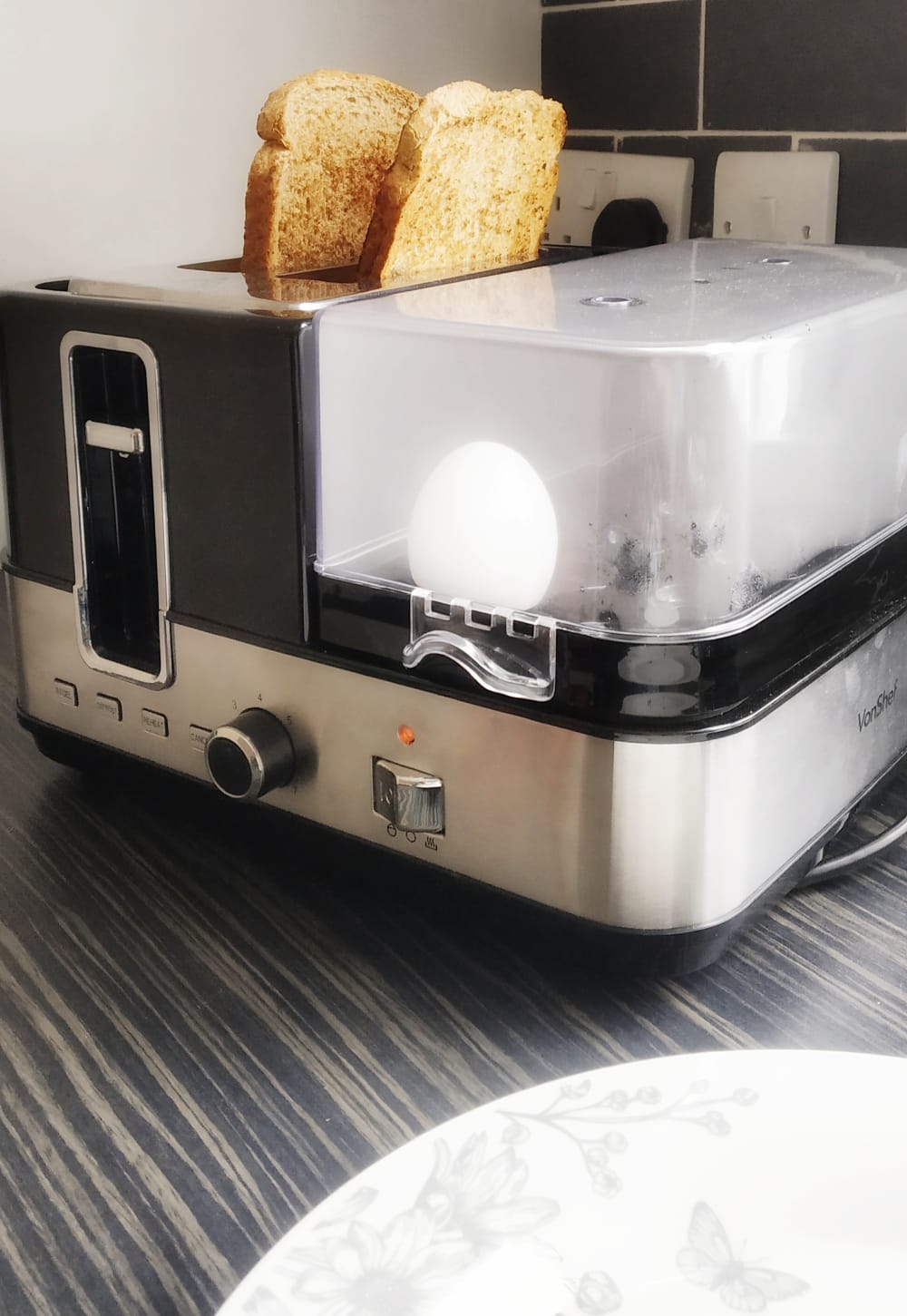 VonShef 2-in-1 Egg Boiler & Toaster 