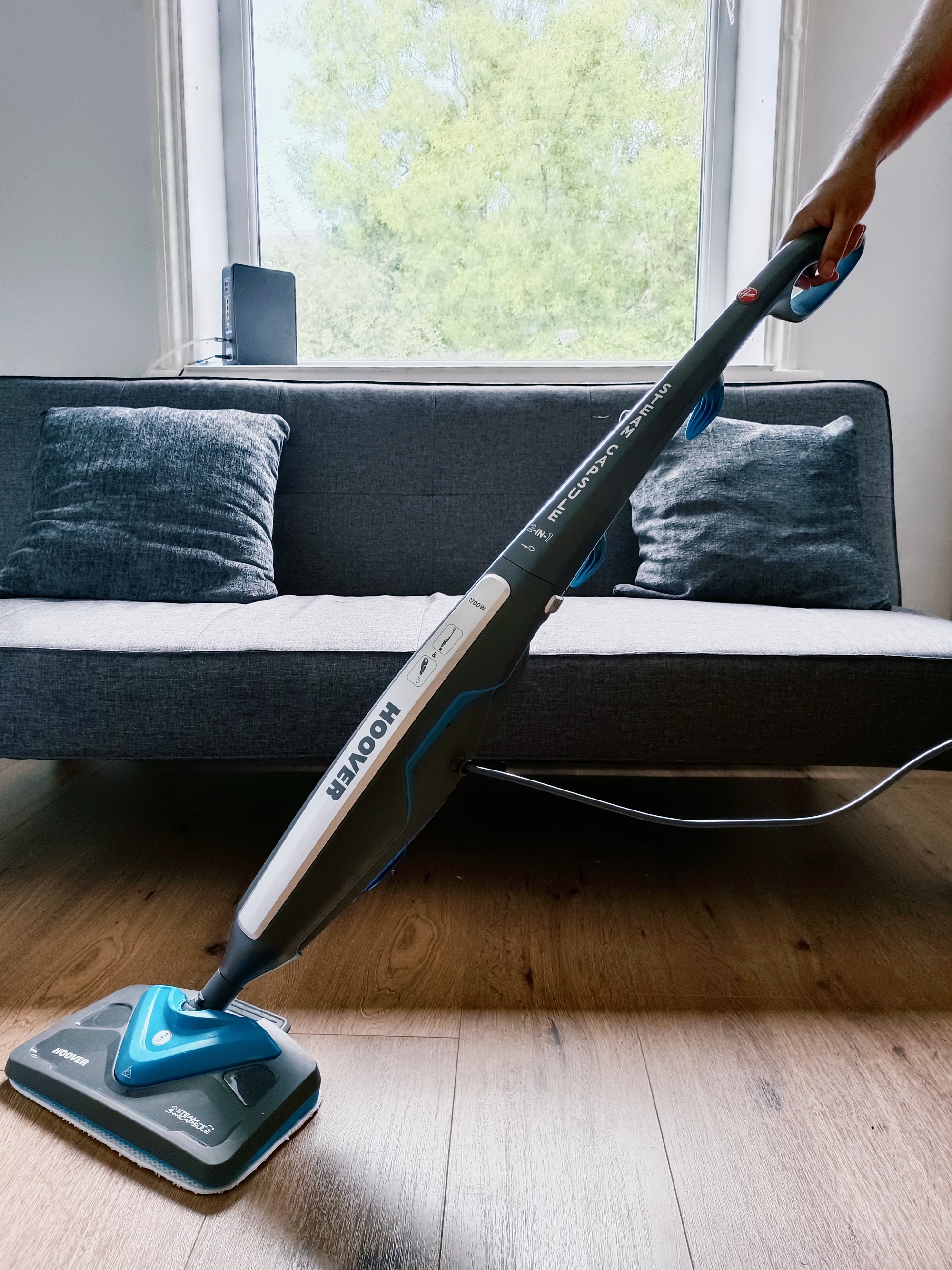 Steam Cleaning ft. Hoover 2 in 1 Handheld Steam Mop